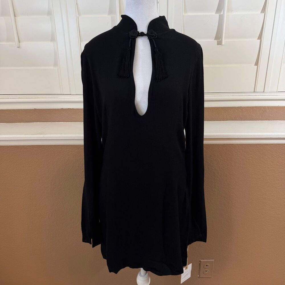 New Stone Cold Fox Black Liu Dress Sz 3 Cocktail Wedding Guest Quiet Luxury Chic